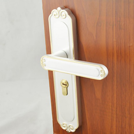 White&Gold Door Lock, Lever Lock, Leverset, Door Lever with 3 Keys  