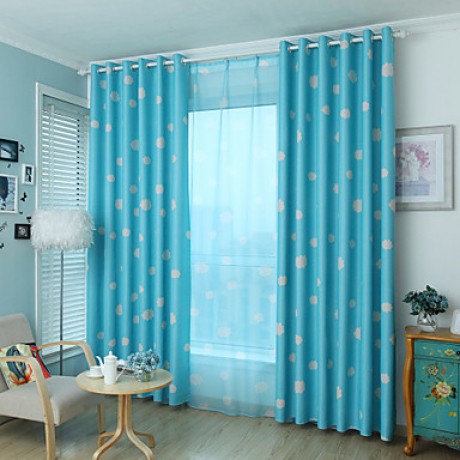 Two Panel European Contracted Cartoon Style Children Room Sitting Room The Bedroom Curtains  