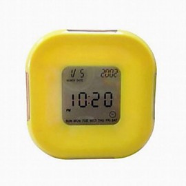 LED Glowing Change Digital Glowing Alarm Thermometer Clock Cube (Color Random)  