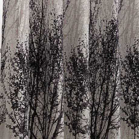 Two Panels Country Floral / Botanical Grey Bedroom Polyester Curtains Drapes  