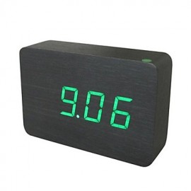 LED  Wooden Clock Sound Control Fasionable Design Clock  