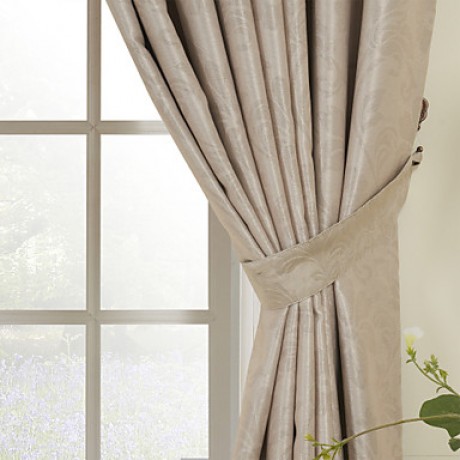 One Panel Traditional Floral Embossed Blackout Curtain  