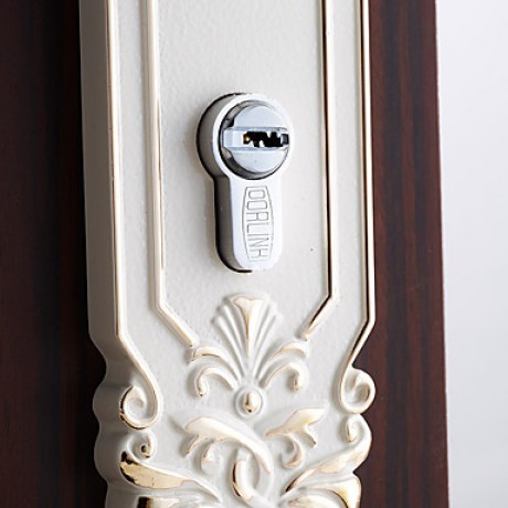 Contemporary Zinc Alloy White Keyed Entry Door Lock  