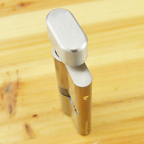 Lock Cylinder Thumb Turn Cylinder 70mm(35/35),Lock Cylinder with Knob with 3 Keys, Brush Nickle  