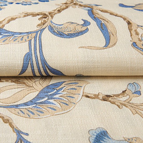 Country Two Panels Floral  Botanical Beige  Blue Bedroom Linen/Polyester Blend Blackout Curtains Drapes  