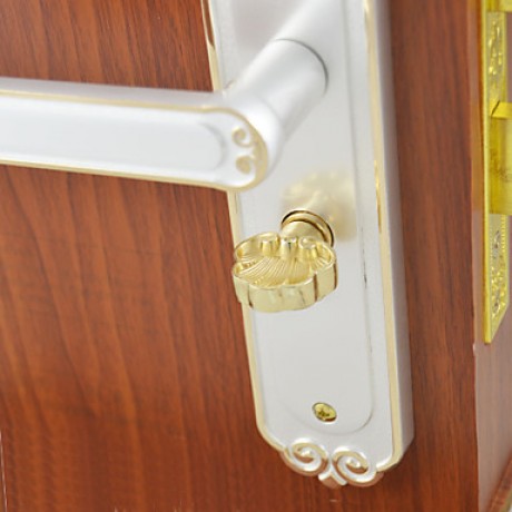 White&Gold Door Lock, Lever Lock, Leverset, Door Lever with 3 Keys  