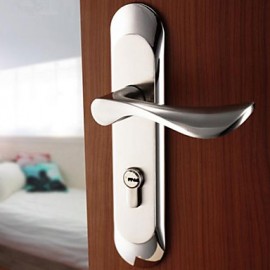 Contemporary Zinc Alloy Silver Keyed Entry Door Lock  