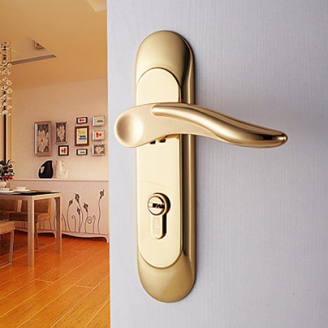 Classic Brass Golden Keyed Entry Door Lock  