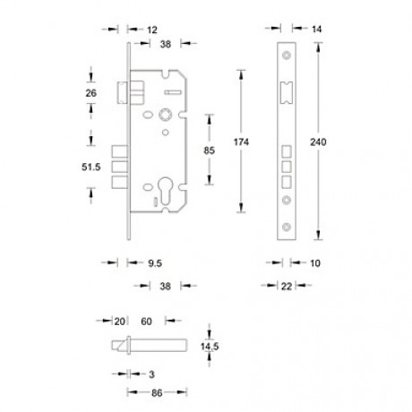 Archie Zinc Alloy Fingerprint & Code Door Lock (0950-J1031-J1014-03 30)  