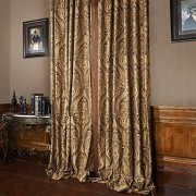 Two Panels Rococo Vitage Flower Jacquard Energy Saving Curtain Drape  