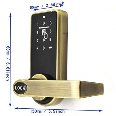 Keyless Electronic Digital Door Lock, Antique Brass Finish  