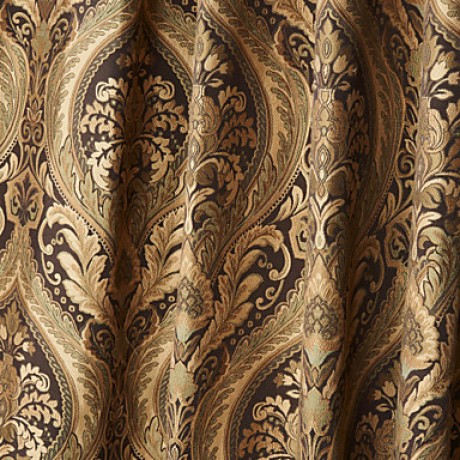 Two Panels Rococo Vitage Flower Jacquard Energy Saving Curtain Drape  