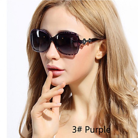 Sunglasses Women's Classic / Elegant / Retro/Vintage / Fashion / Polarized Oversized Black / Brown / Purple / Leopard Sunglasses Full-Rim  