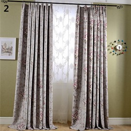 Country Curtains? Blackout Printing Flower Three Color Curtains Drapes Two Panel  