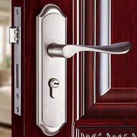 Zinc Alloy wire drawing stainless steel modern Wooden door lock(CX50-6015-1)  