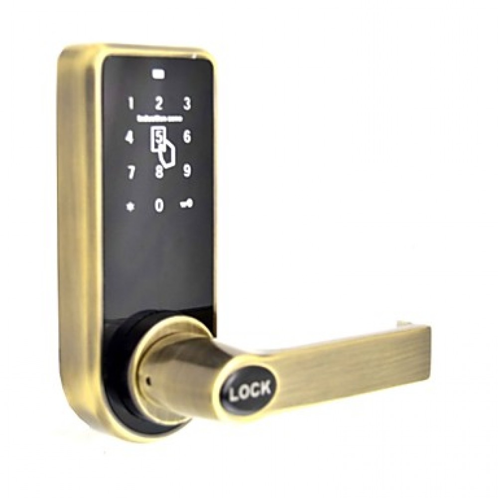 Keyless Electronic Digital Door Lock, Antique Brass Finish  