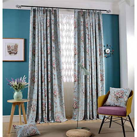 Country Curtains? Blackout Printing Flower Three Color Curtains Drapes Two Panel  