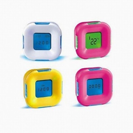 All Sides Rotating Including Calendar Temperature Rountdown Alarm Clocks (Color Random)  