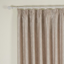 One Panel Traditional Floral Embossed Blackout Curtain  