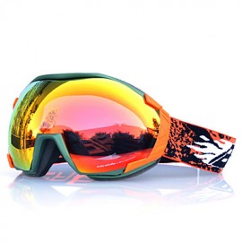 Green Frame  Orange Sensor Skiing Snow Goggles  