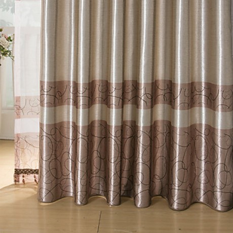 Two Panels Modern Geometic Living Room Polyester Blackout Curtains Drapes  