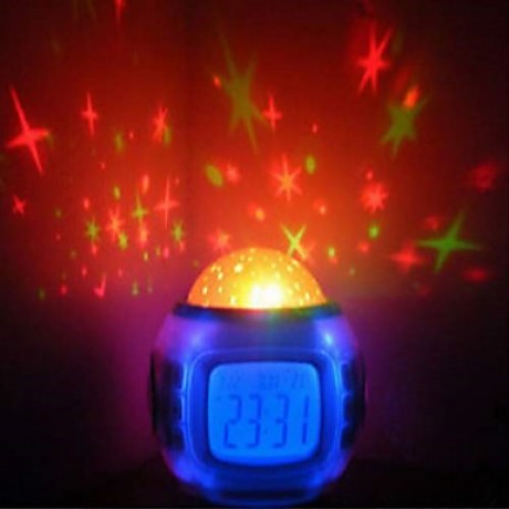 Fashion Star Dazzle Colour Projection Luminous LED Alarm Clock  