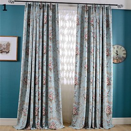 Country Curtains? Blackout Printing Flower Three Color Curtains Drapes Two Panel  