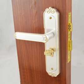 White&Gold Door Lock, Lever Lock, Leverset, Door Lever with 3 Keys  