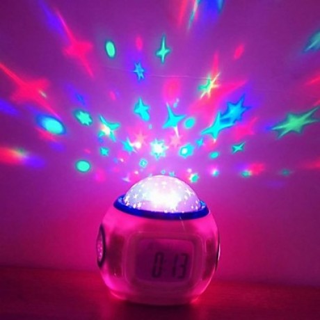 Fashion Star Dazzle Colour Projection Luminous LED Alarm Clock  