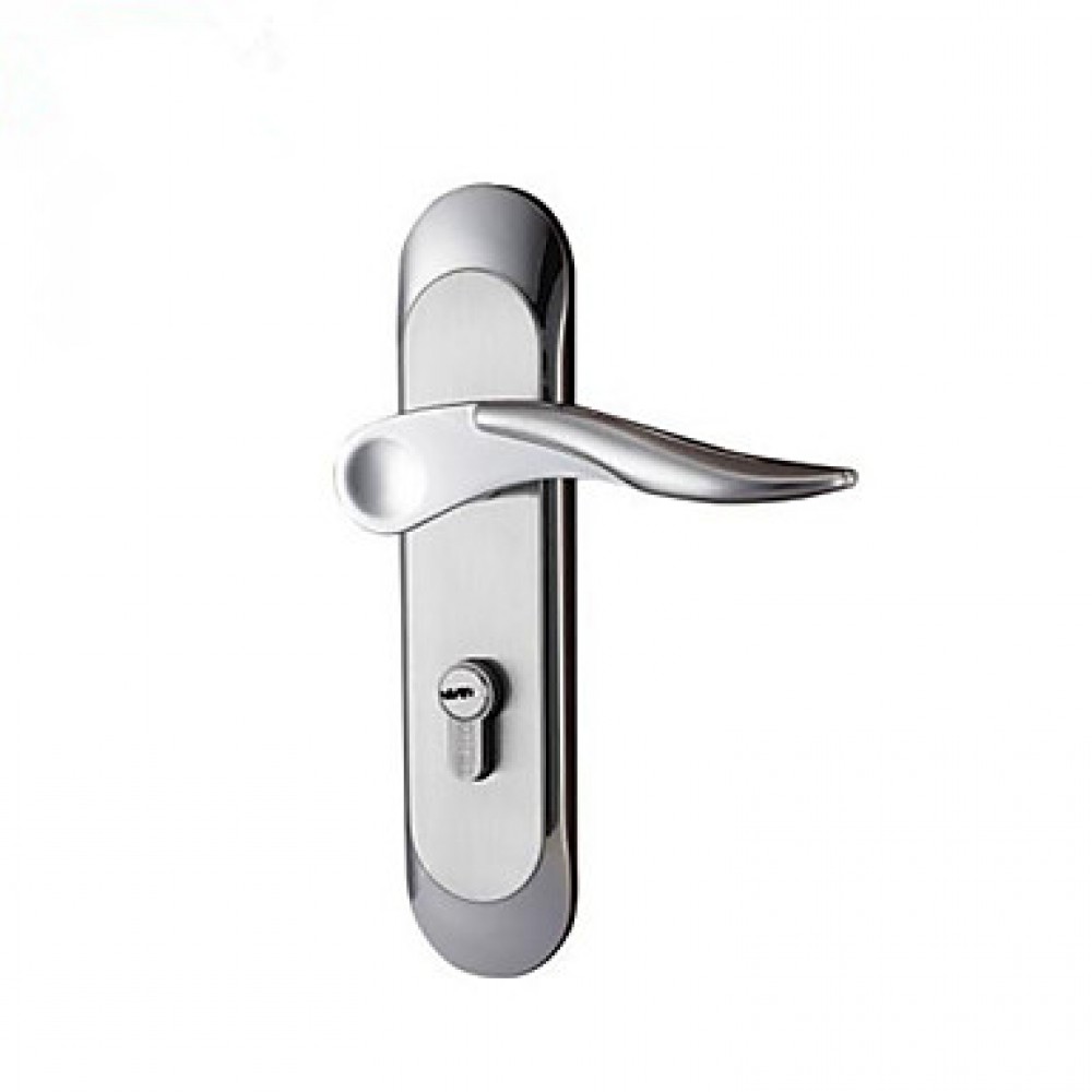 Contemporary Zinc Alloy Silver Keyed Entry Door Lock  