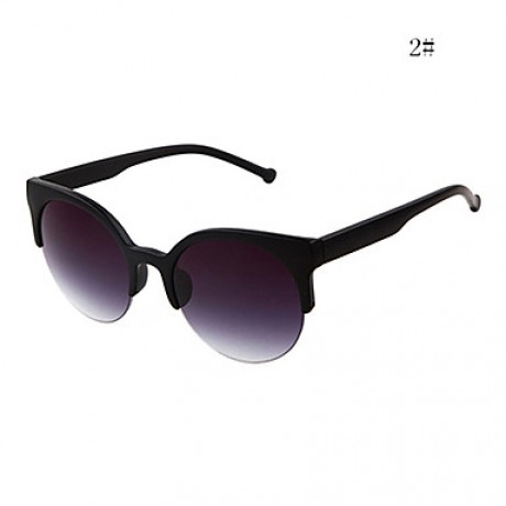 Sunglasses Men / Women / Unisex's Classic / Lightweight / Retro/Vintage Round Black Sunglasses Half-Rim  