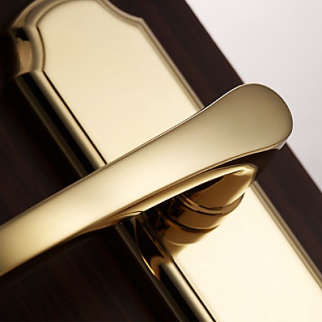 Contemporary Zinc Alloy Golden Keyed Entry Door Lock  