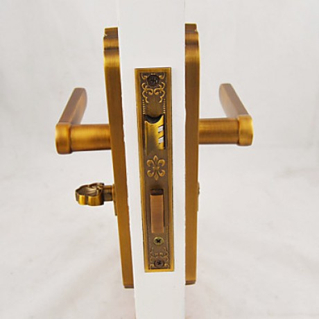 Yellow Bronze Door Lock, Lever Lock, Leverset, Door Lever with 3 Keys  