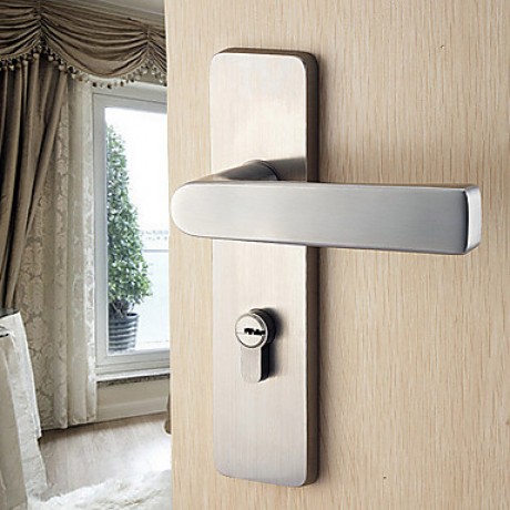 Classic Stainless Steel Silver Keyed Entry Door Lock  