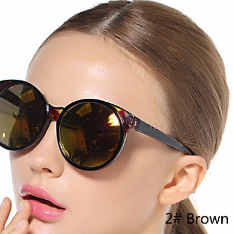 Sunglasses Women's Elegant / Retro/Vintage Round Black / Blue Sunglasses Full-Rim  