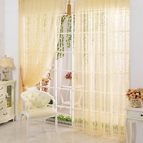 W100cm*L200cm,One Panel Rod pocket Multicolour Polyester Sheer Curtains Shades  