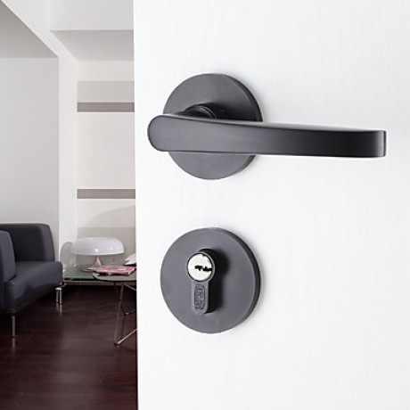 Contemporary Aluminum Black Keyed Entry Door Lock  