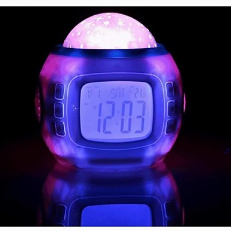 Fashion Star Dazzle Colour Projection Luminous LED Alarm Clock  