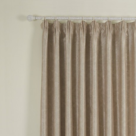 Neoclassical Two Panels Solid Beige Living Room Rayon Curtains Drapes  