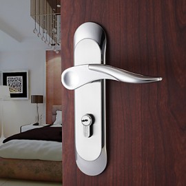 Contemporary Zinc Alloy Silver Keyed Entry Door Lock  