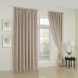 One Panel Traditional Floral Embossed Blackout Curtain  