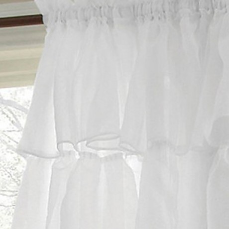 One Panel Modern Solid White Living Room Polyester Sheer Curtains Shades  