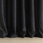 Two Panels Neoclassical Solid Black Bedroom Polyester Blackout Curtains Drapes  