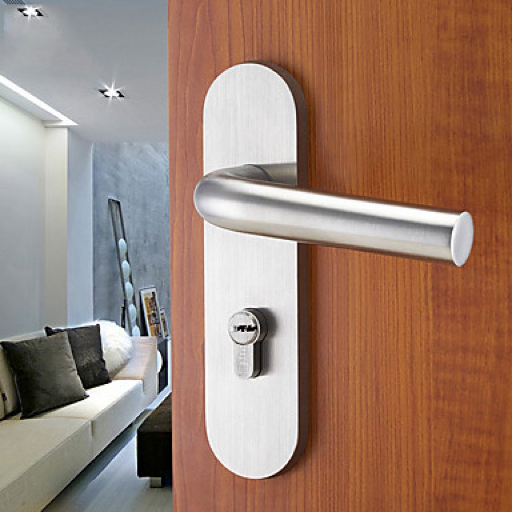 Classic Stainless Steel Silver Keyed Entry Door Lock  