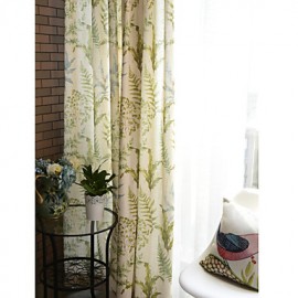 Two Panels Floral Design Print Panel Curtains Drapes  