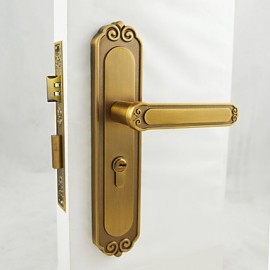 Yellow Bronze Door Lock, Lever Lock, Leverset, Door Lever with 3 Keys  