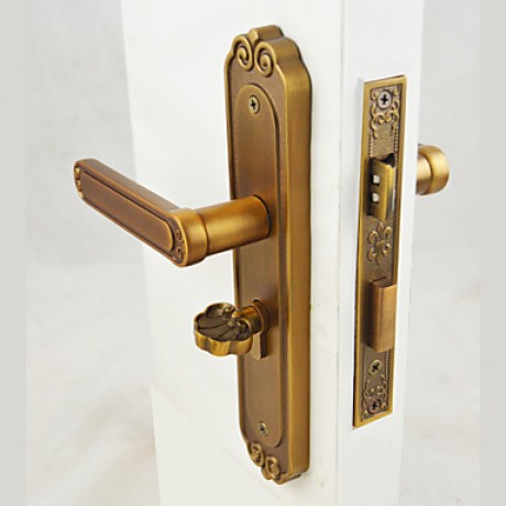 Yellow Bronze Door Lock, Lever Lock, Leverset, Door Lever with 3 Keys  