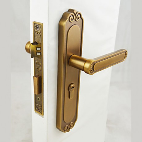 Yellow Bronze Door Lock, Lever Lock, Leverset, Door Lever with 3 Keys  