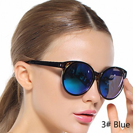 Sunglasses Women's Elegant / Retro/Vintage Round Black / Blue Sunglasses Full-Rim  