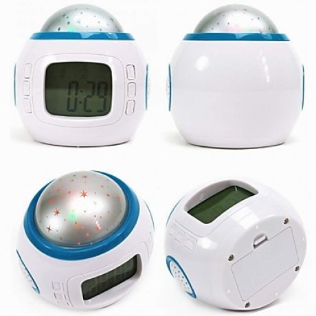 Fashion Star Dazzle Colour Projection Luminous LED Alarm Clock  